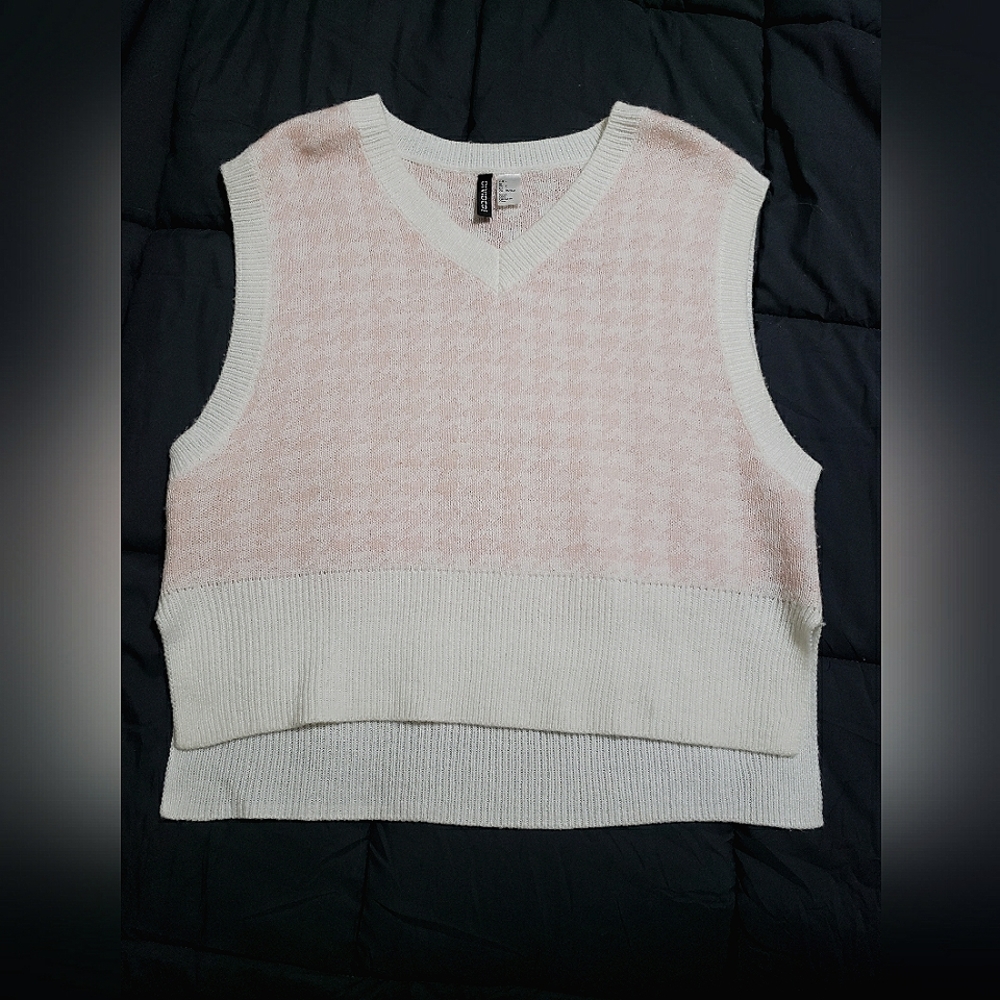 Pink and white vest top